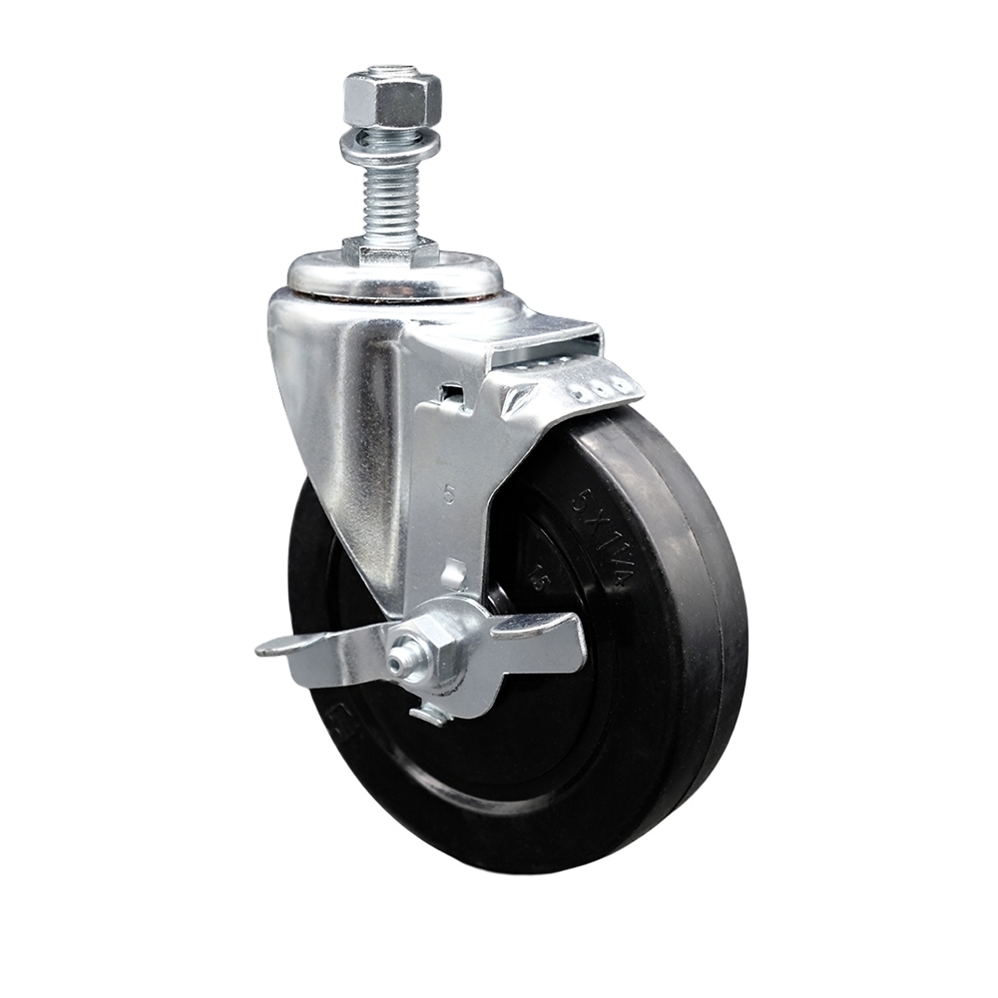 Service Caster, 5in. x 1 1/4in. Stem Caster, Wheel Diameter 5 in, Caster Type Swivel, Package (qty.) 1, Model# SCC-TS20S514-SRS-TLB-121315